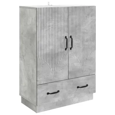 vidaXL Strani šal Betonsko siva 66 x 34,5 x 92 cm Inženirski les