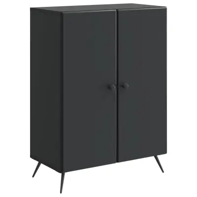 vidaXL Strani šal Črna 66 x 34,5 x 90 cm Inženirski les