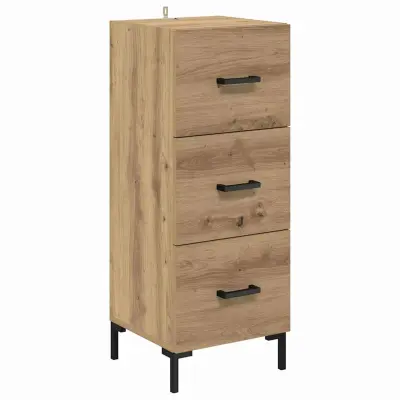 vidaXL Strani šal Umetni hrast 34,5 x 34 x 90 cm Konstruiran les