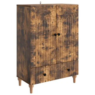 vidaXL Strani šal Dimljen hrast 66 x 34,5 x 95 cm Inženirski les