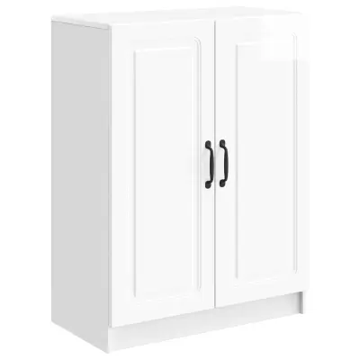 vidaXL Strani šal Bela visok sijaj 66 x 34,5 x 87 cm Inženirski les