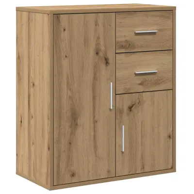 vidaXL Strani šal Umetni hrast 60 x 31 x 70 cm Konstruiran les