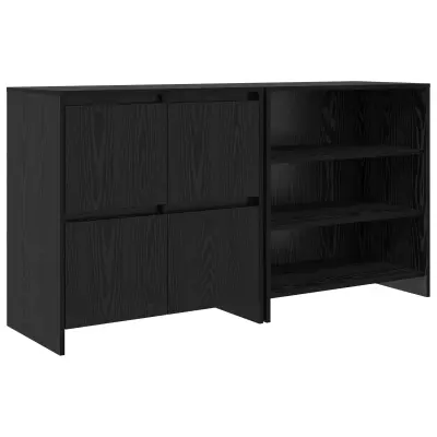 vidaXL Strani šal 2 pcs Črna Orehovina 70 x 41 x 75 cm Konstruiran les