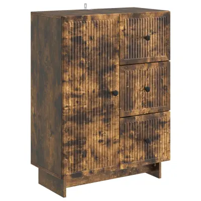 vidaXL Strani šal Dimljen hrast 66 x 34,5 x 90 cm Inženirski les