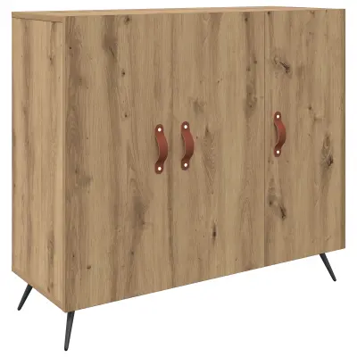 vidaXL Strani šal Umetni hrast 89,5 x 34 x 80 cm Konstruiran les