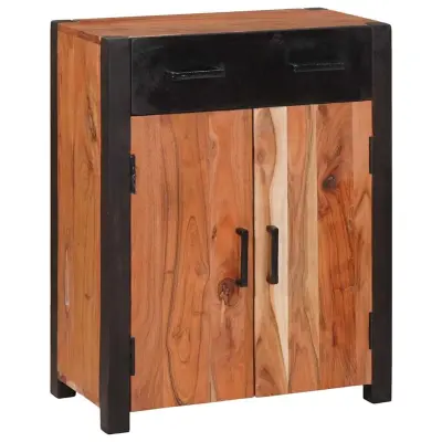 vidaXL Strani šal s predalom Rjava 55 x 30 x 75 cm Masiven les akacije