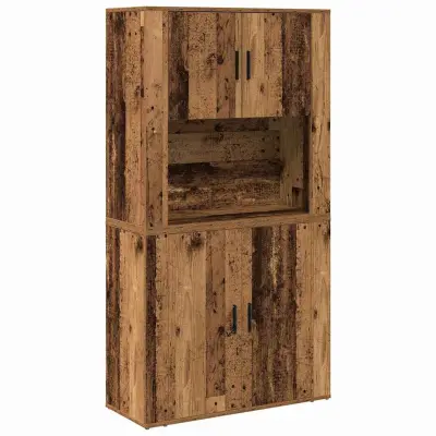 vidaXL Visok predalnik Star les 80 x 33 x 150 cm Konstruiran les