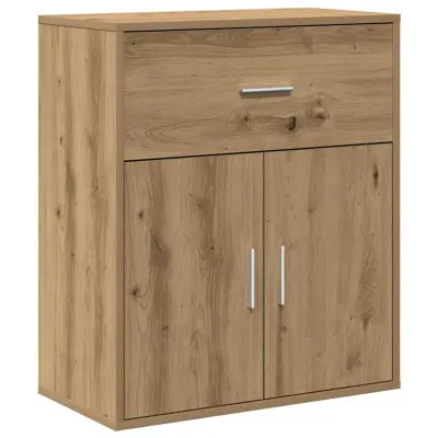 vidaXL Strani šal Umetni hrast 60 x 31 x 70 cm Konstruiran les