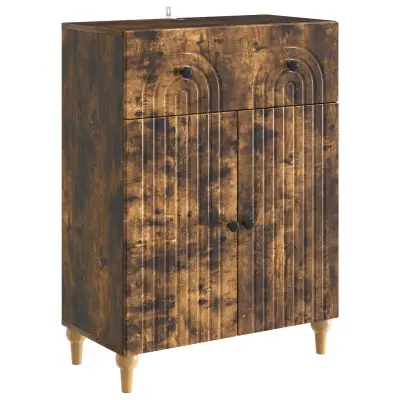 vidaXL Strani šal Dimljen hrast 66 x 34,5 x 90 cm Inženirski les