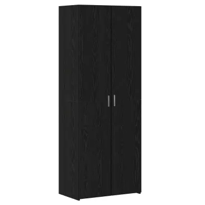 vidaXL Visok predalnik 2 pcs Črna Orehovina 70 x 42,5 x 185 cm