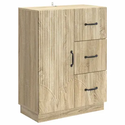 vidaXL Strani šal Sonoma hrast 66 x 34,5 x 87 cm Inženirski les