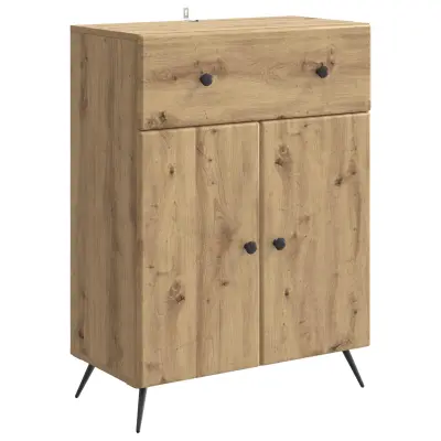 vidaXL Strani šal Artisan hrast 66 x 34,5 x 90 cm Inženirski les