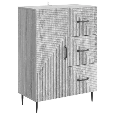 vidaXL Strani šal Siva Sonoma 66 x 34,5 x 89,5 cm Inženirski les