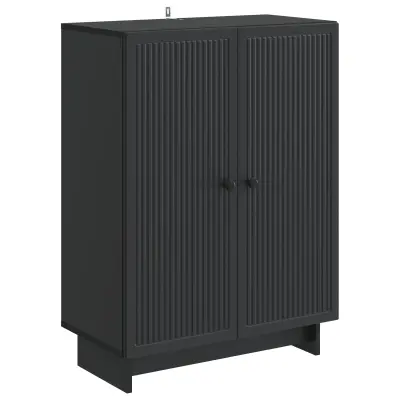 vidaXL Strani šal Črna 66 x 34,5 x 90 cm Inženirski les