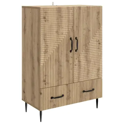 vidaXL Strani šal Artisan hrast 66 x 34,5 x 95 cm Inženirski les