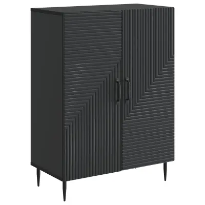 vidaXL Strani šal Črna 66 x 34,5 x 89,5 cm Inženirski les