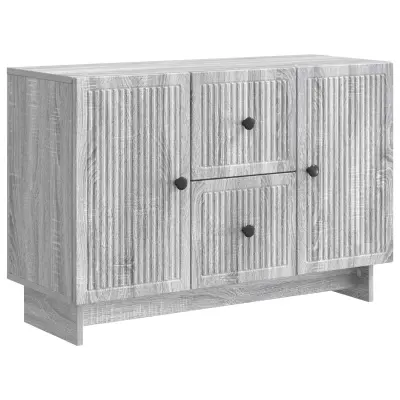 vidaXL Strani šal Siva Sonoma 89 x 34,5 x 60 cm Inženirski les