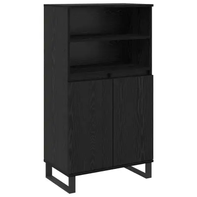 vidaXL Visok predalnik Črna 60 x 36 x 110 cm Konstruiran les