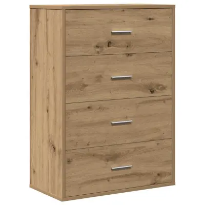 vidaXL Strani šal Umetni hrast 60 x 31 x 84 cm Konstruiran les