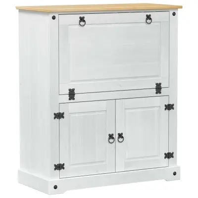 vidaXL Omara za vino Bela 97 x 45 x 114 cm Masivno borovo les