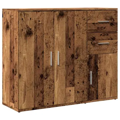 vidaXL Komoda starinski les 91x29,5x75 cm iverna plošča
