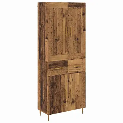 vidaXL Visok predalnik Star les 69,5 x 34 x 180 cm Konstruiran les