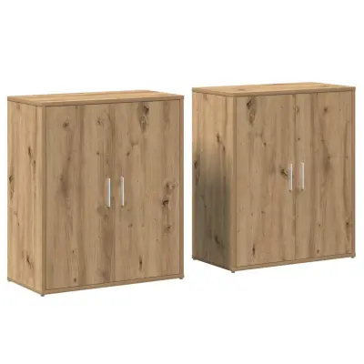 vidaXL Strani šal 2 pcs Umetni hrast 60 x 31 x 70 cm Konstruiran les