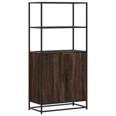 vidaXL Visoka omara rjavi hrast 68x35x139 cm inženirski les in kovina