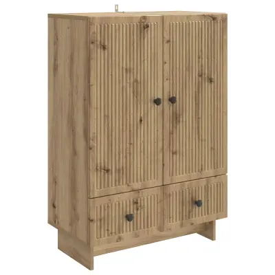 vidaXL Strani šal Obrtni Hrast 66 x 34,5 x 95 cm Konstruirano leseno