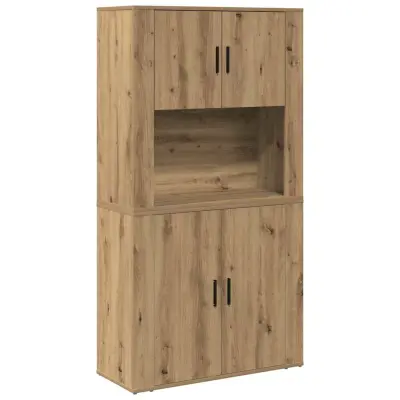vidaXL Visok predalnik Umetni hrast 80 x 33 x 150 cm Konstruiran les