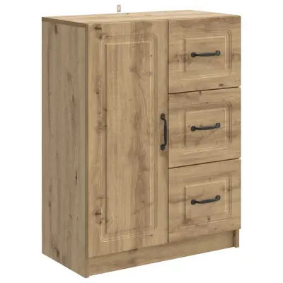 vidaXL Strani šal Artisan hrast 66 x 34,5 x 87 cm Inženirski les