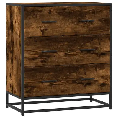 vidaXL Komoda dimljeni hrast 68x35x76 cm inženirski les in kovina