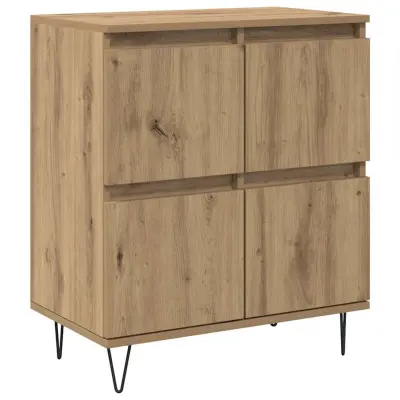 vidaXL Strani šal Umetni hrast 60 x 35 x 70 cm