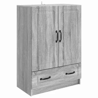 vidaXL Strani šal Siva Sonoma 66 x 34,5 x 92 cm Inženirski les