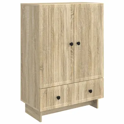 vidaXL Strani šal Sonoma hrast 66 x 34,5 x 95 cm Konstruirano leseno