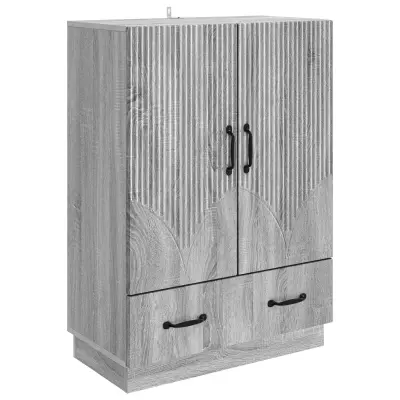 vidaXL Strani šal Siva Sonoma 66 x 34,5 x 92 cm Inženirski les