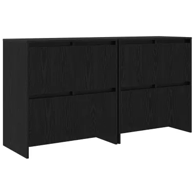 vidaXL Stranske omare 2 pcs Črni hrast 70 x 41 x 75 cm Konstruiran les
