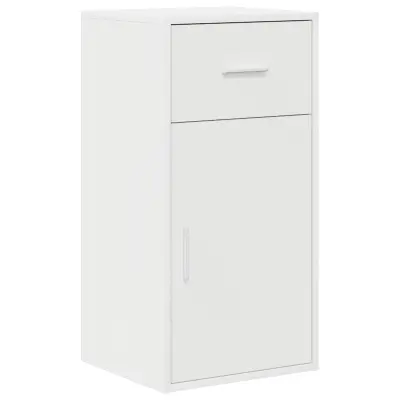 vidaXL Strani šal s predalom Bela 38 x 34 x 75 cm