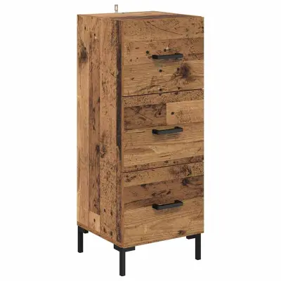 vidaXL Strani šal Star les 34,5 x 34 x 90 cm Konstruiran les