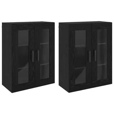 vidaXL Ogreti omarice 2 pcs Črni hrast 69,5 x 34 x 90 cm