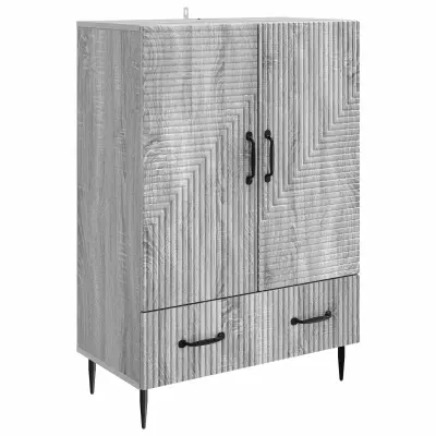 vidaXL Strani šal Siva Sonoma 66 x 34,5 x 95 cm Inženirski les