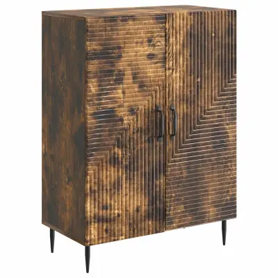 vidaXL Strani šal Dimljen hrast 66 x 34,5 x 89,5 cm Inženirski les