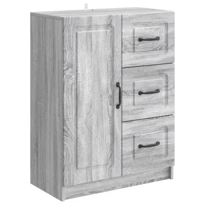 vidaXL Strani šal Siva Sonoma 66 x 34,5 x 87 cm Inženirski les