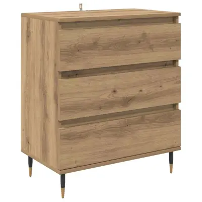 vidaXL Strani šal Umetni hrast 60 x 35 x 70 cm Konstruiran les