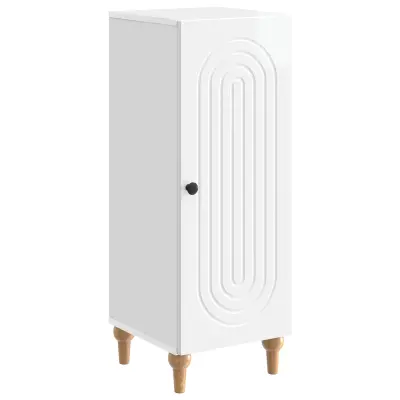 vidaXL Strani šal Bela visok sijaj 33 x 34,5 x 90 cm Inženirski les