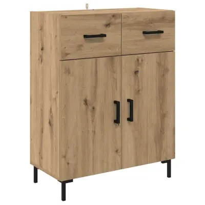 vidaXL Strani šal Umetni hrast 69,5 x 34 x 90 cm Konstruiran les