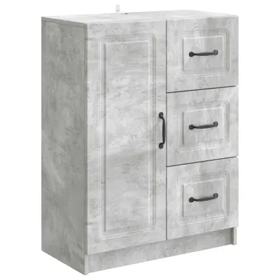 vidaXL Strani šal Betonsko siva 66 x 34,5 x 87 cm Inženirski les