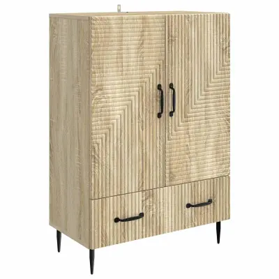 vidaXL Strani šal Sonoma hrast 66 x 34,5 x 95 cm Inženirski les