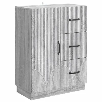 vidaXL Strani šal Siva Sonoma 66 x 34,5 x 87 cm Inženirski les