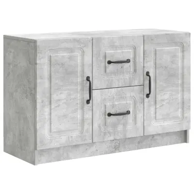 vidaXL Strani šal Betonsko siva 89 x 34,5 x 57 cm Inženirski les